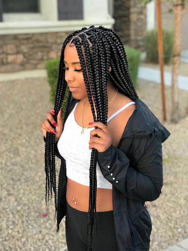 Casual yet stylish: medium box braids