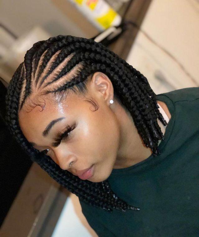 Bob-Length Cornrow Braids