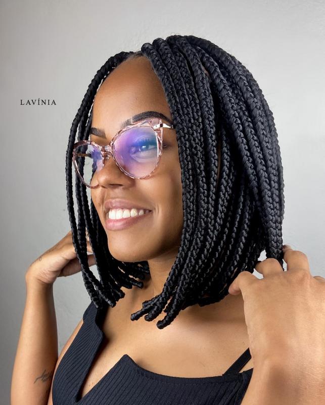 Trendy Braided Style: medium box braids