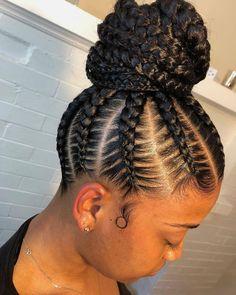 Tribal braids with curly ends