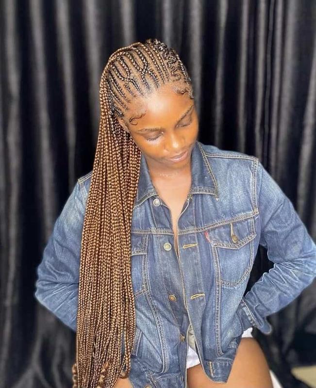 Tribal braids with long extensions