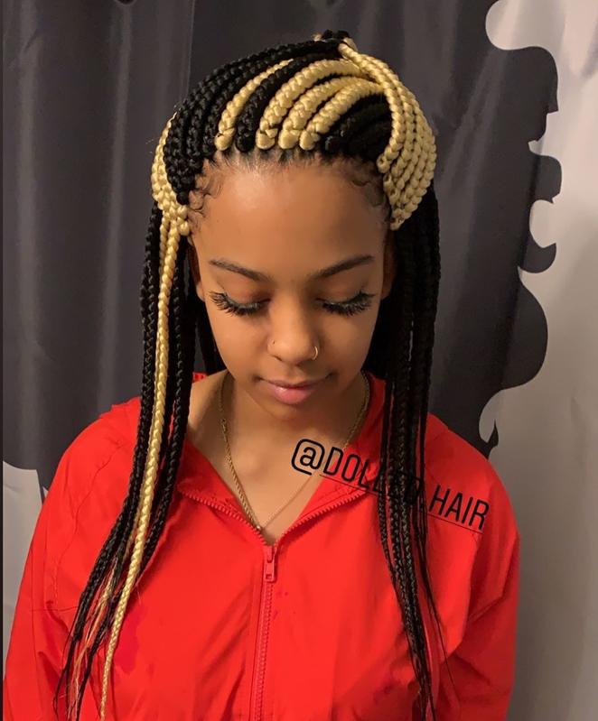 Stylish braids (medium box braids)