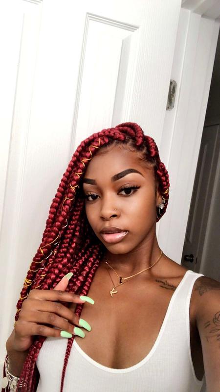 Chic and vibrant (medium box braids)