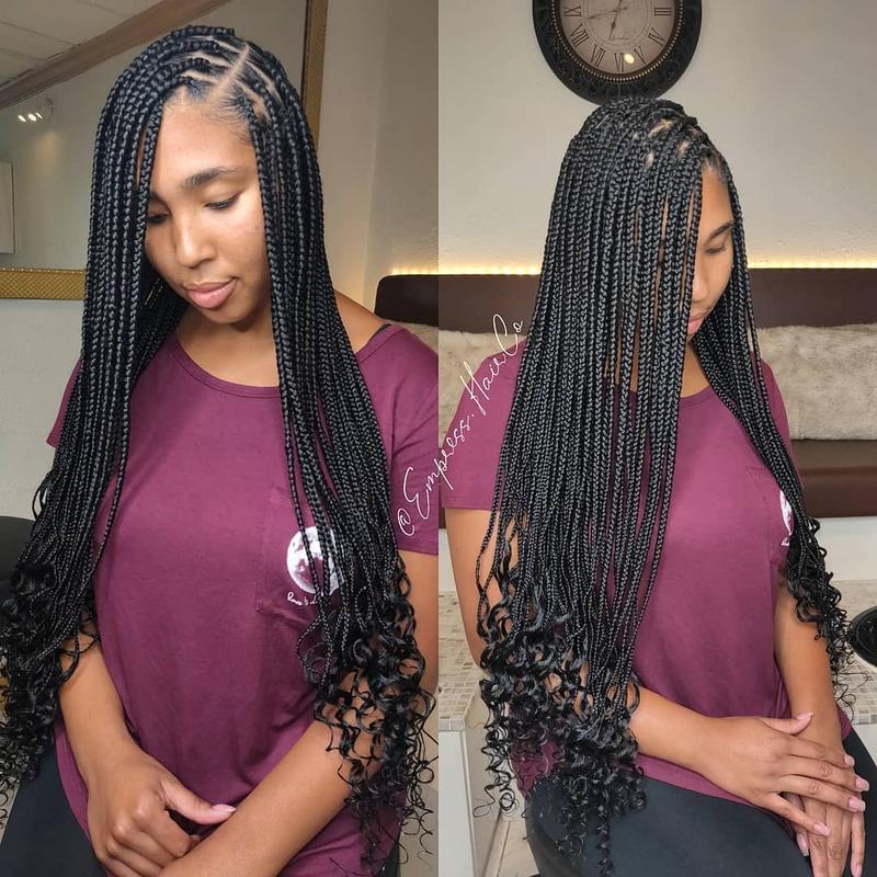 Neat small box braids