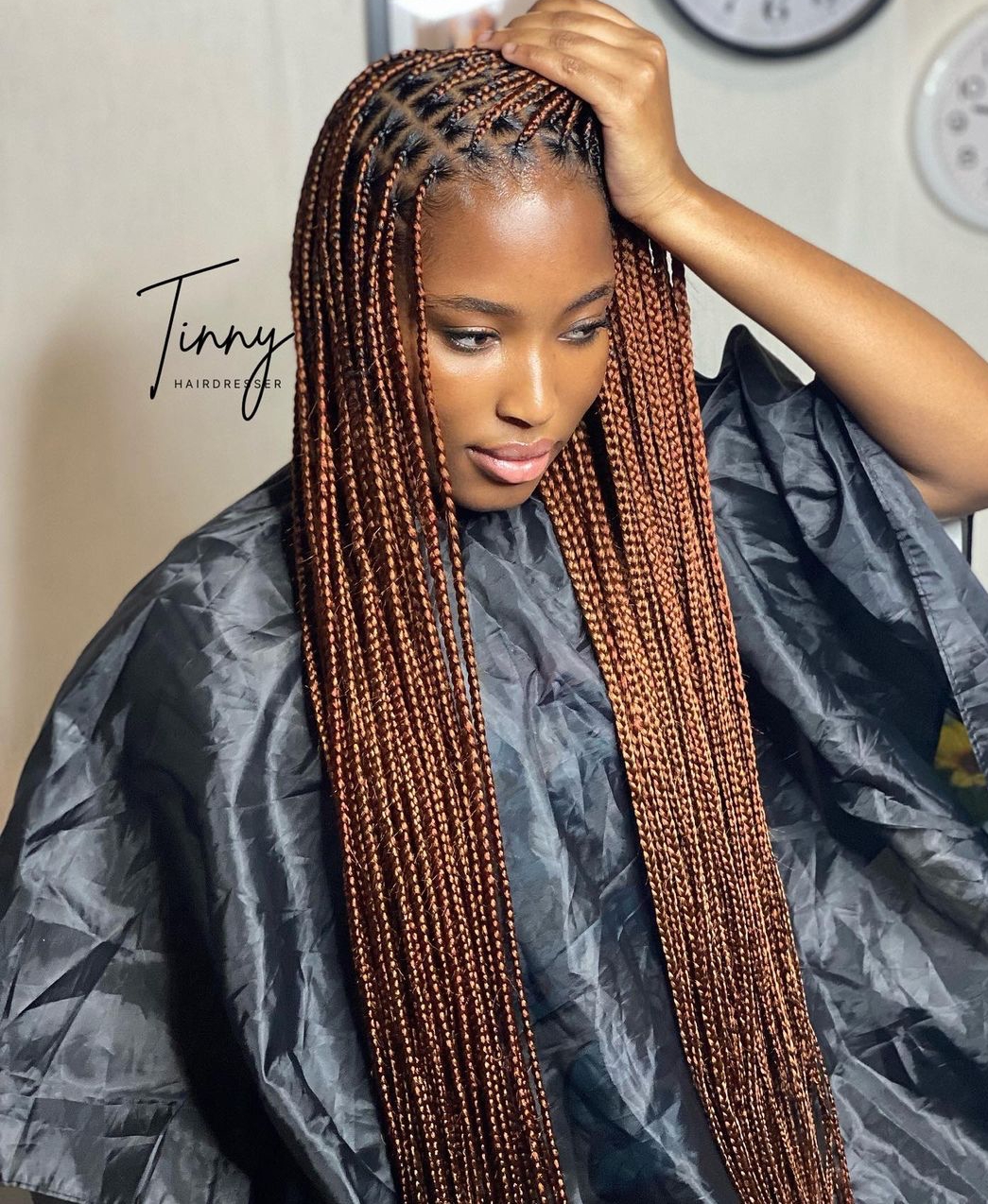 Neat small box braids