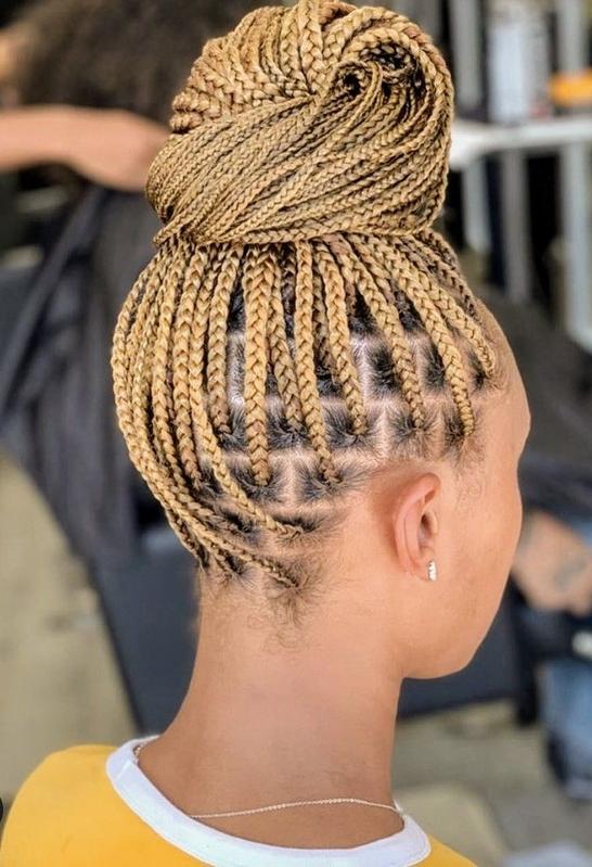 Neat small box braids