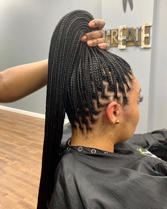 Neat small box braids