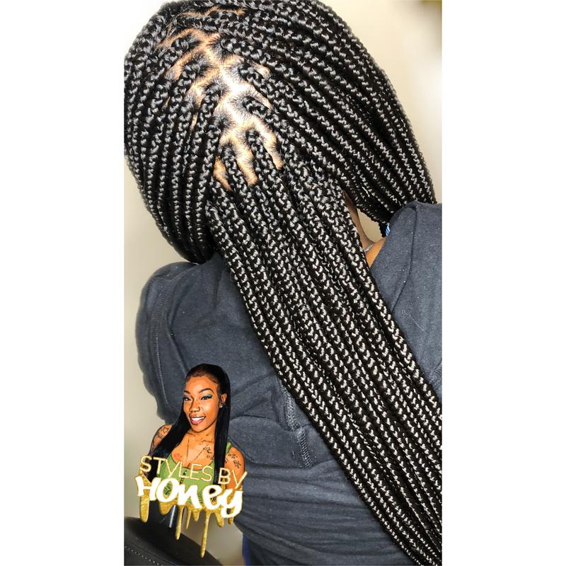 Neat small box braids