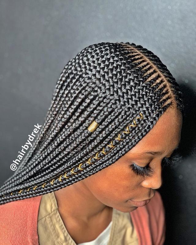 Long middle part braids