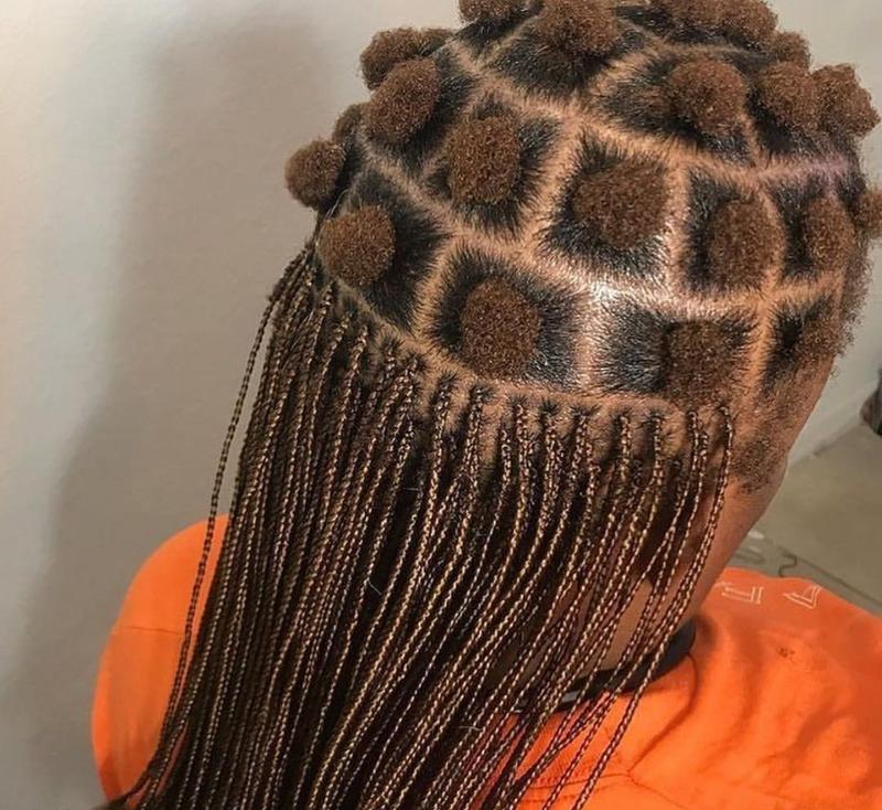 Neat small box braids