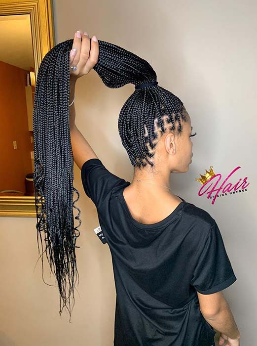 Neat small box braids