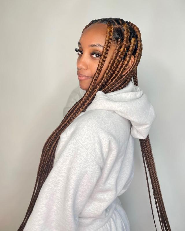 Long, sleek knotless braids