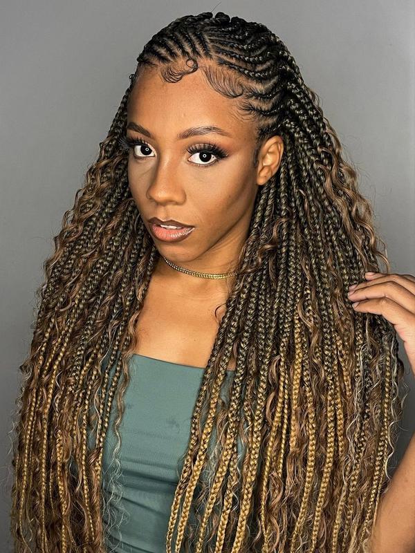 Tribal Braids with Highlights