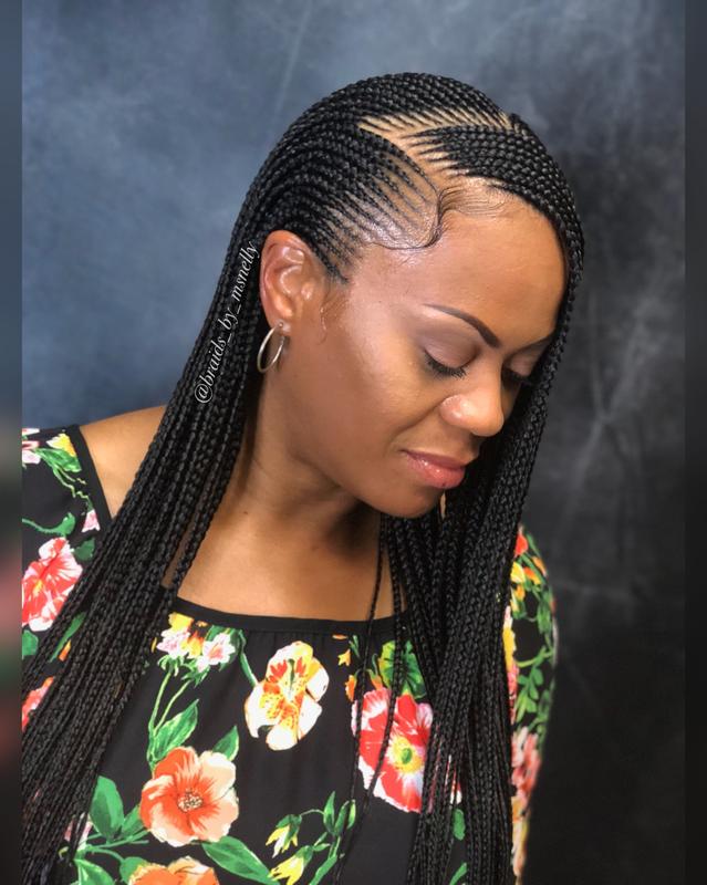 Neat small box braids