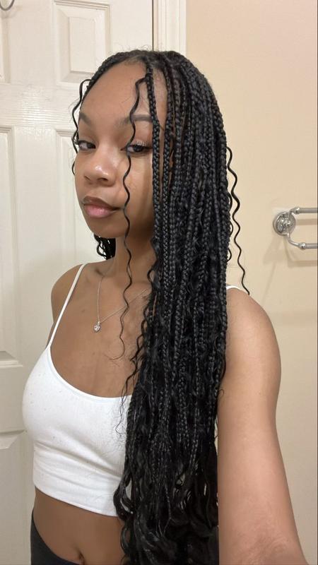 Long Box Braids with Curls