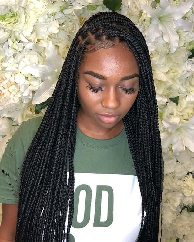 Neat small box braids