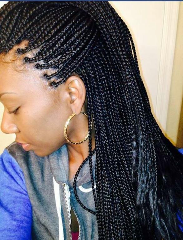 Neat small box braids