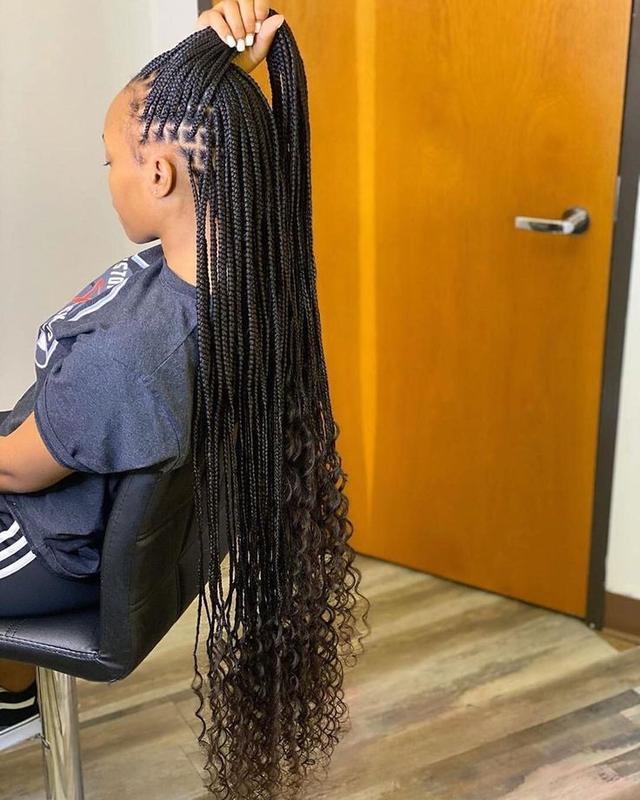 Neat small box braids