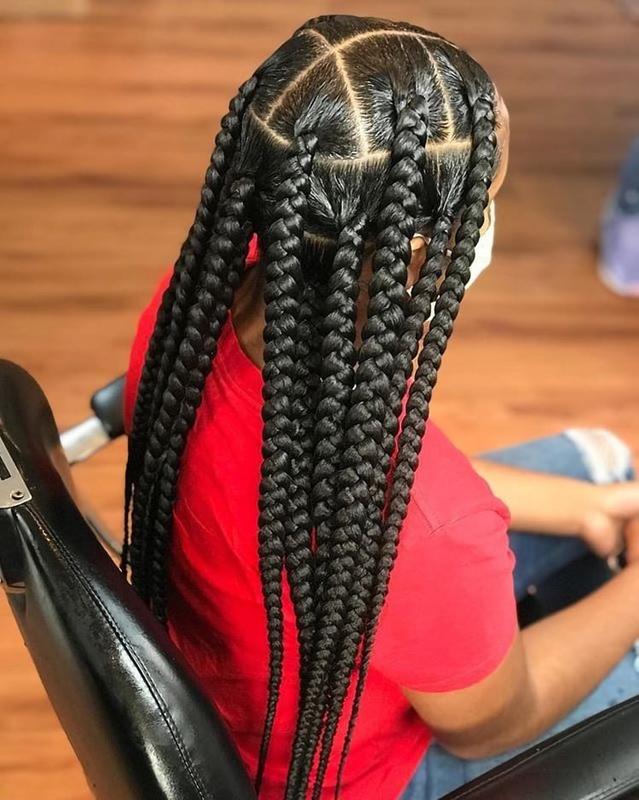 Large Knotless Braids, Box Braids