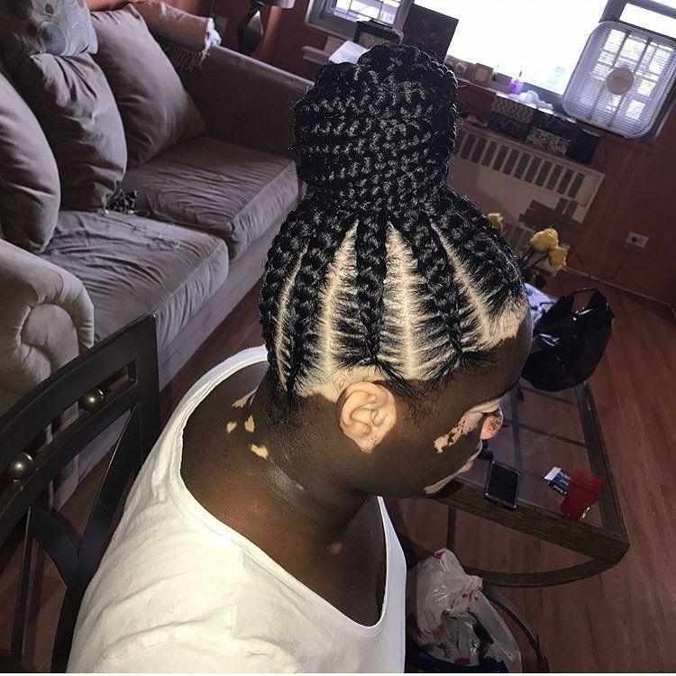 High Bun Cornrow Braids