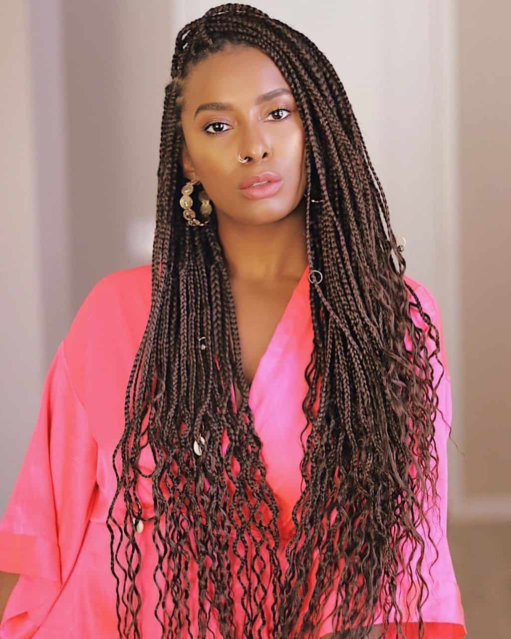 Neat small box braids