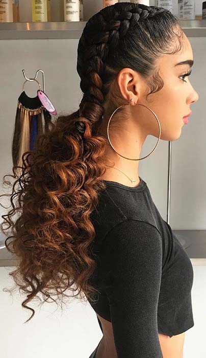 Sophisticated Cornrow Updo