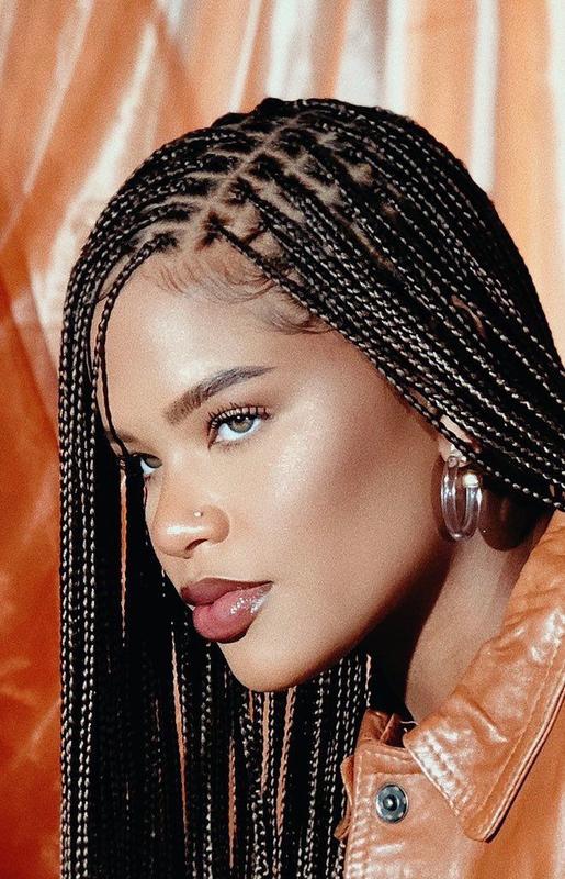 Neat small box braids