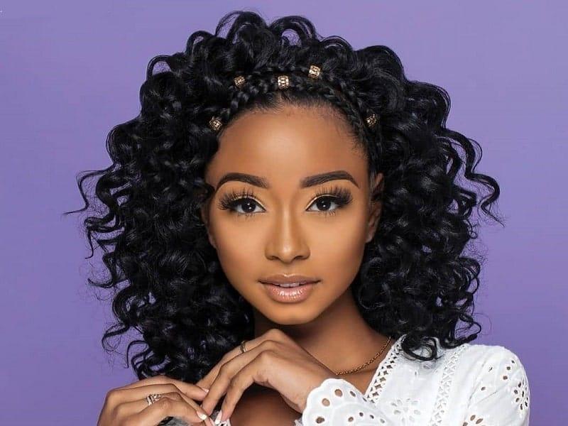 Trendy Box Braids with Curly Ends