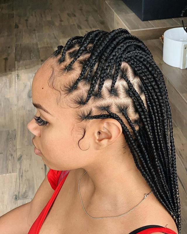 Neat small box braids