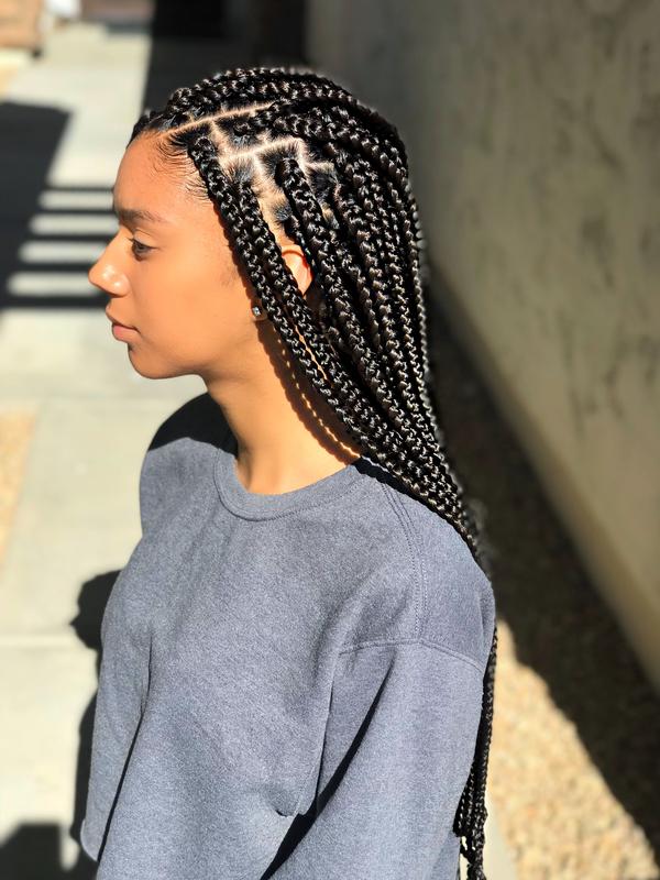 Neat small box braids