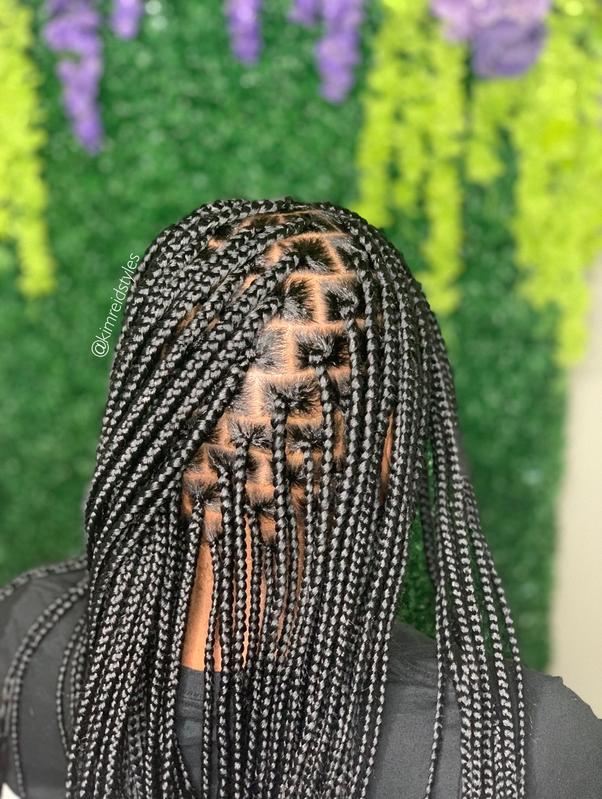 Neat small box braids