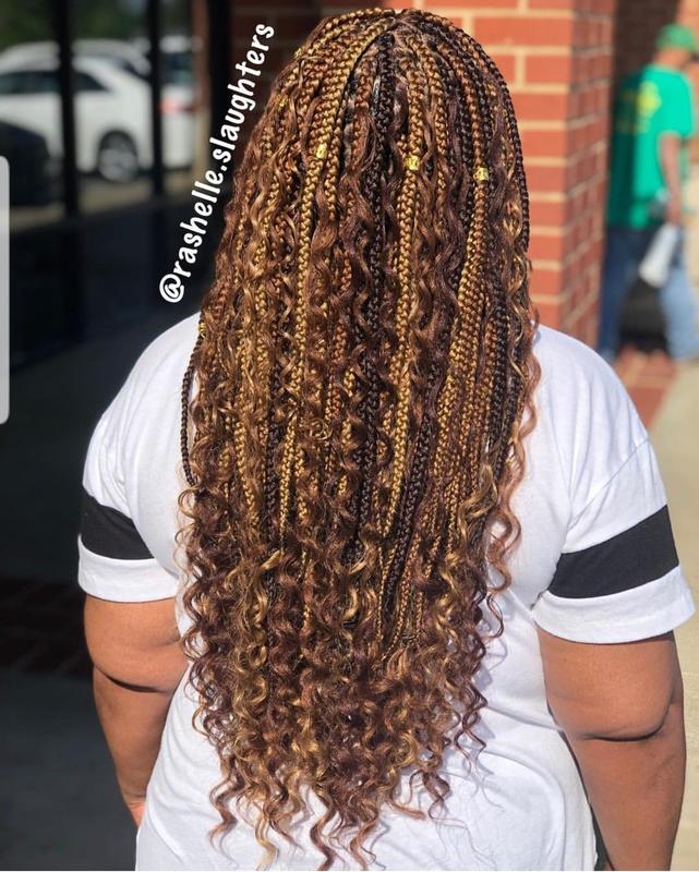 Box Braids with Curly Ends